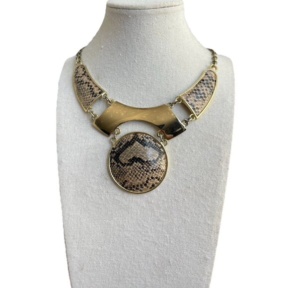 Vintage Mark By Avon Statement Necklace Snakeskin Boa Necklace Women’s Sz 20” - Picture 1 of 11